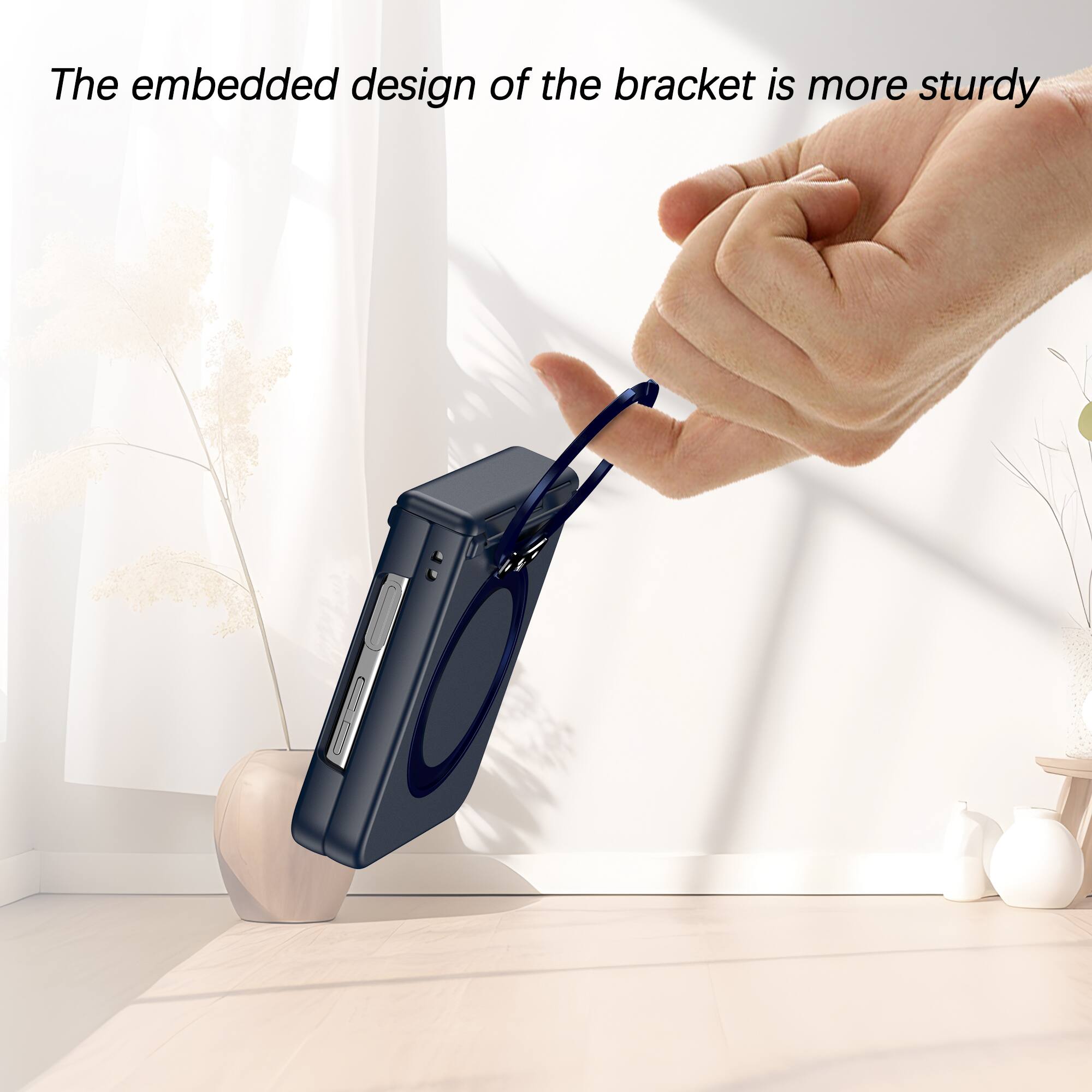 The embedded design of the bracket is more sturdy.