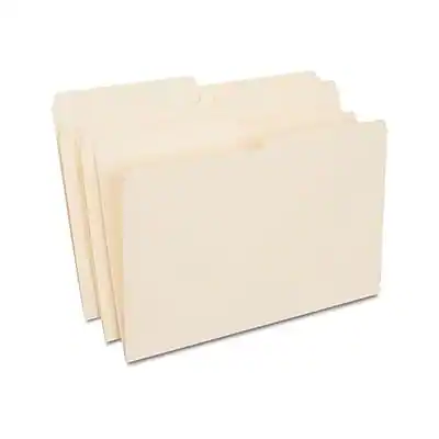 Front. Staples - Staples 30% Recycled File Folders, 1/2 Cut Tab, Legal Size, Manila, 100/Box (ST116939/116939) - Manila.
