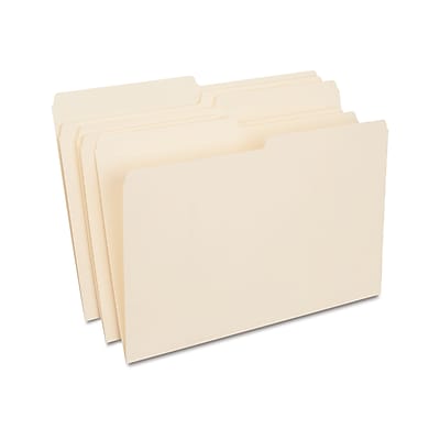 Front. Staples - Staples 30% Recycled File Folders, 1/2 Cut Tab, Legal Size, Manila, 100/Box (ST116939/116939) - Manila.