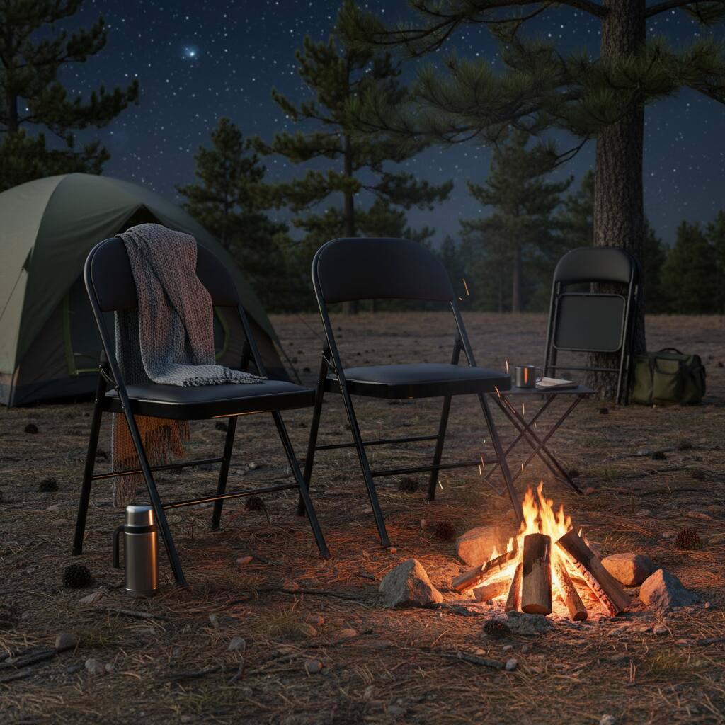 Alt View 4. AOITUN - 2 Pack Leather Padded Folding Chairs for Dining and Outdoor Events - Black.