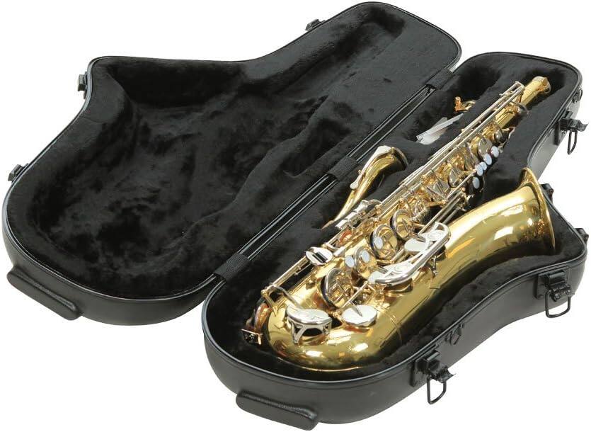 Front. SKB - SKB 1SKB-450 Contoured Pro Tenor Sax Case, Black.