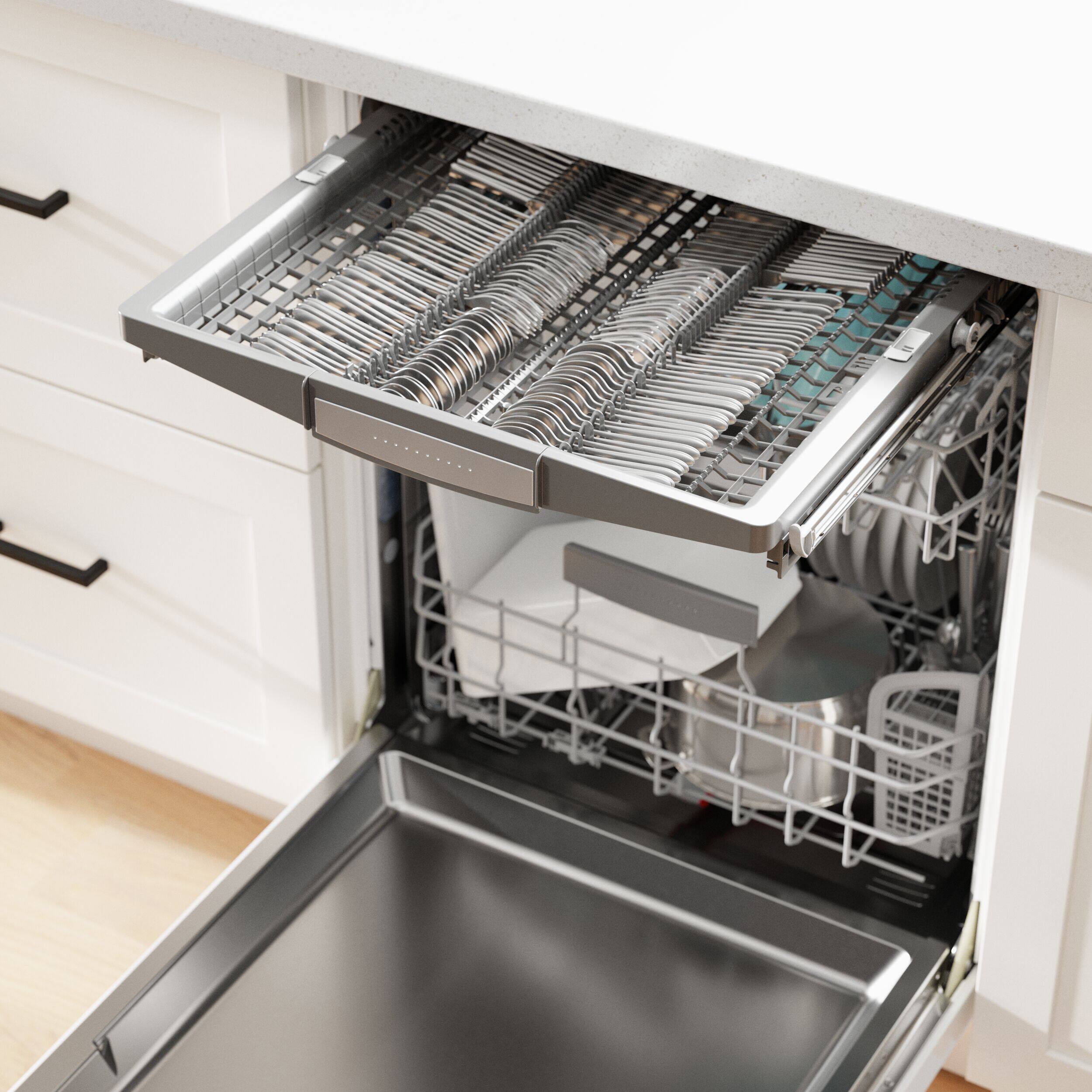 Alt View 7. Bosch - 800 Series Top Control Smart Built-In Stainless Steel Tub Dishwasher with 3rd Rack, 42 dBA - Stainless Steel.