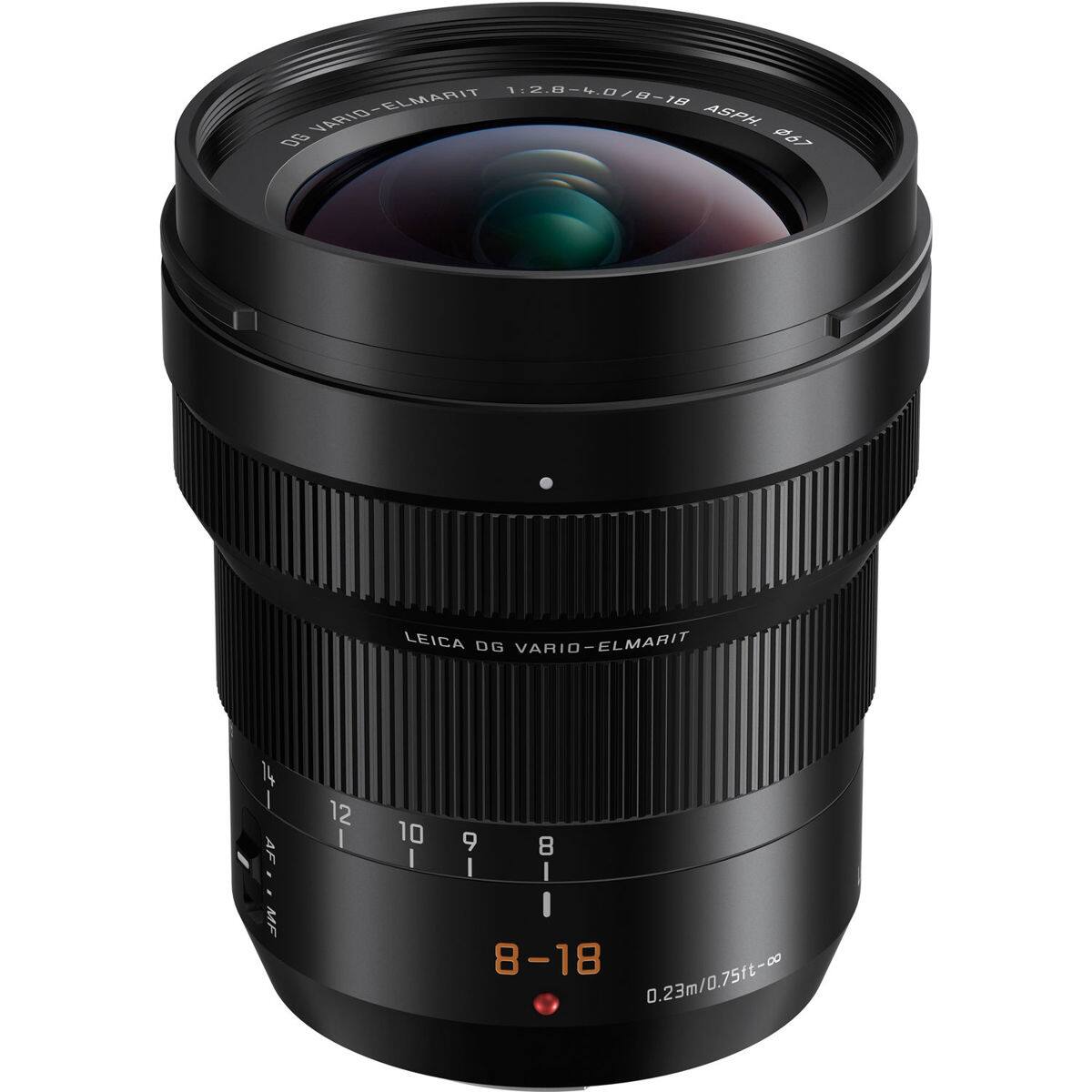 VARIO-ELMARIT 1:2.8-4.0/8-18 ASPH. DG 67

LEICA DG VARIO-ELMARIT

14 I AF, MF

12 |
10 I
9 8 I I I 8-18 0.23m/0.75ft-∞