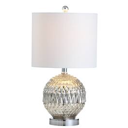 Jonathan Y - Krister 20.5" Glass/Metal LED Table Lamp, /Ivory - Silver
