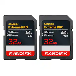 SANDISK - Extreme Pro 32GB UHS-I U3 SDHC Memory Card, 2-Pack, Bundle with Card Reader