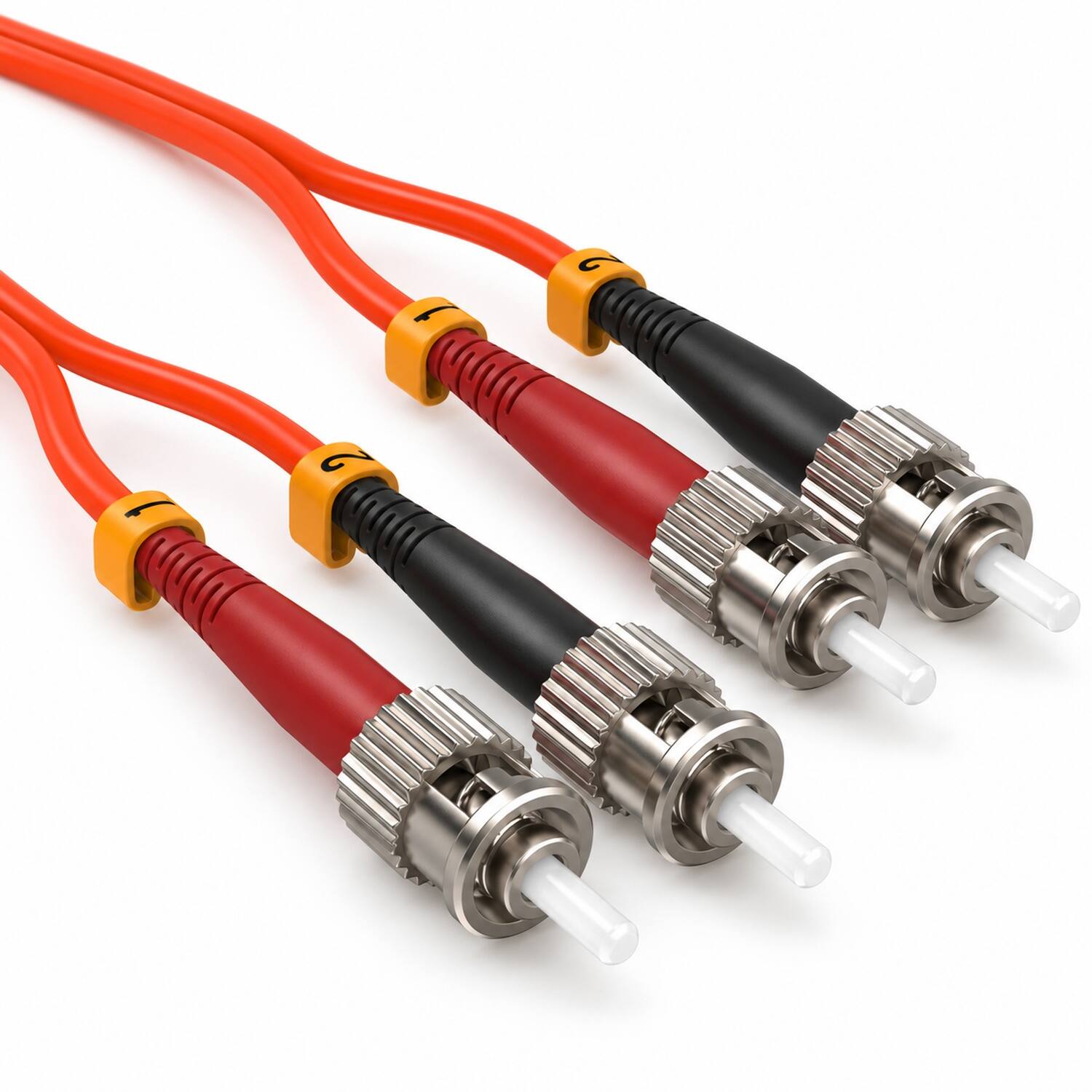 Angle. Sanoxy - 1 Meter ST to ST Duplex 62.5/125 Multimode OM1 Fiber Optic Cable - Multi.