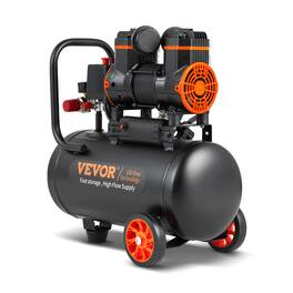 VEVOR - 4.8 Gallon Air Compressor, 1.2HP 2.2 CFM@90PSI Oil Free Air Compressor Tank & Max. 116PSI Pressure, 70 dB Ultra Quiet - Black;Orange