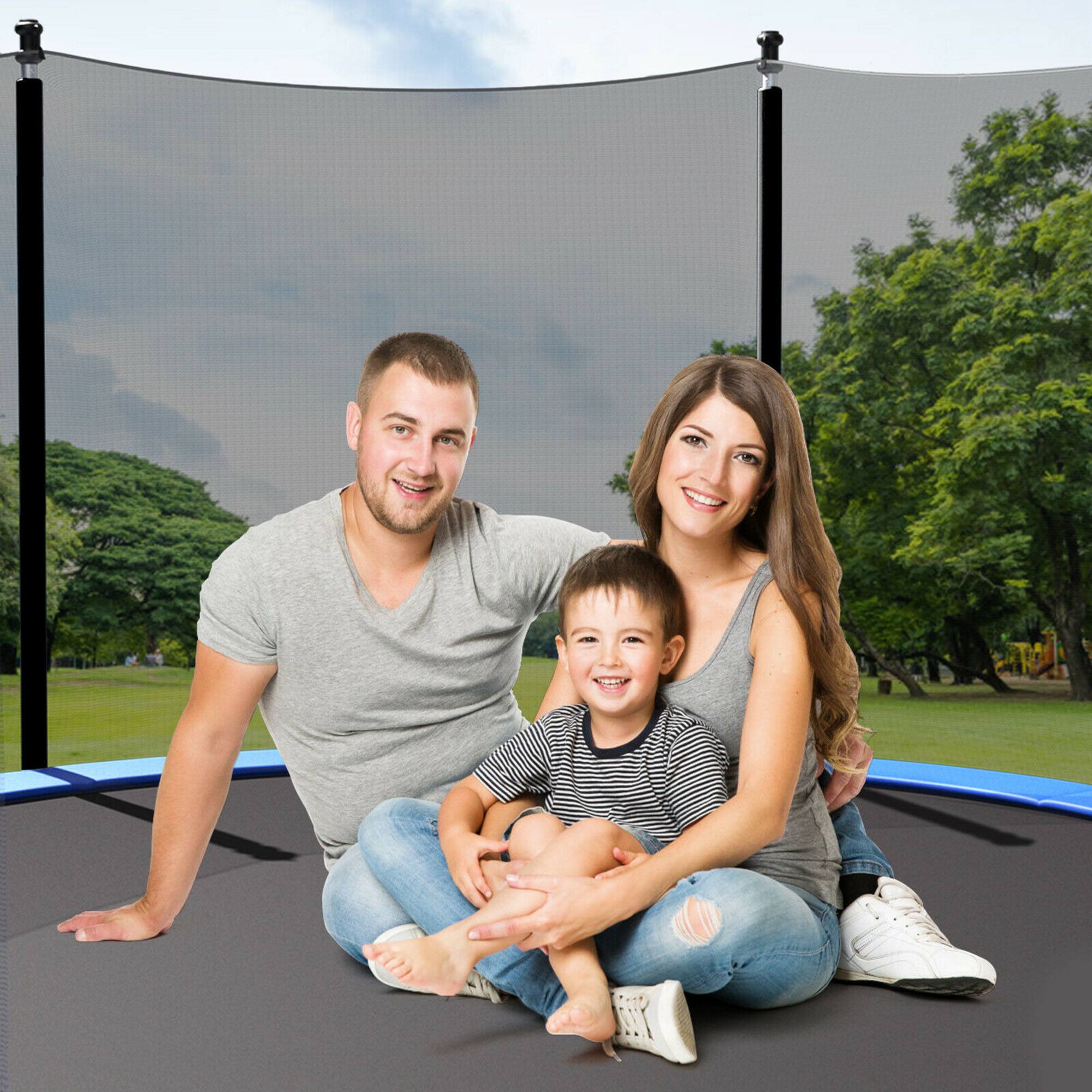 Alt View 7. Gymax - Gymax 16FT Replacement Trampoline Safety Enclosure Net w/ Zipper & Buckle for 6 Poles - Black.