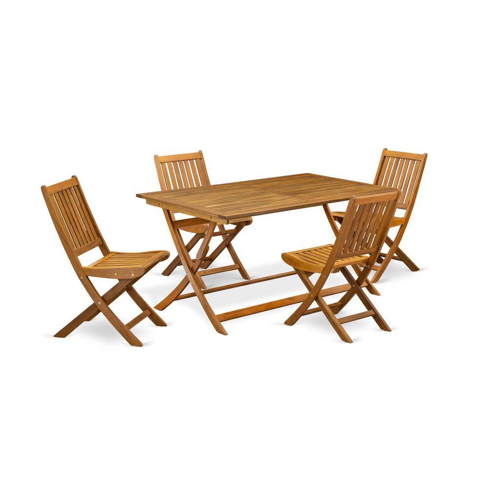 Front. East West Furniture - East West Furniture 7 Piece Superior Garden Set- Suitable for The Shore, Camping, Picnics - Lovely Wood Dining Table - Multi-Color.