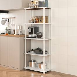 HOMLUX - 5-Tier 57.4" Open Shelf Bookcase Compact Storage Bookshelf for Living Room Bedroom Office - White