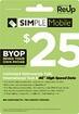 Front Detail. Simple Mobile - $25 Prepaid Wireless Airtime Credit (Immediate Delivery).