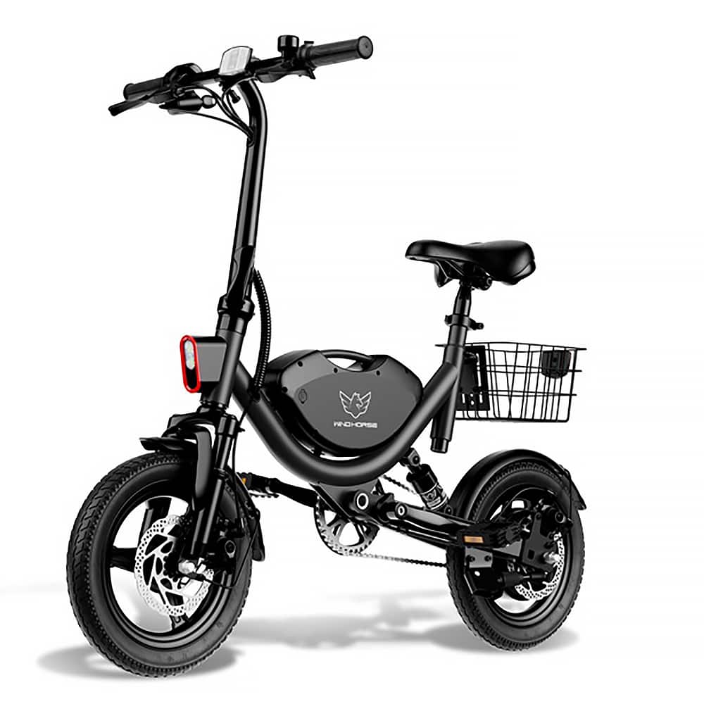 Front. Windhorse - WINDHORSE W3 Electric Bike Lightweight Powerful Commuter with 450W Motor 40-Mile Max Range 18 MPH - Black.