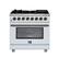 Front. Forno Appliances - Massimo 5.36 Cu. Ft. Freestanding Dual Fuel True Convection Range with Air Fryer Basket - White.