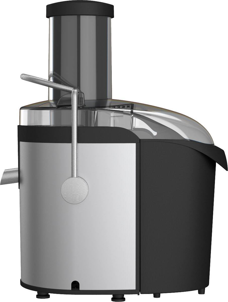 Angle. SPT - Professional Stainless Juice Extractor - Aluminum silver.