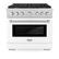 Front. ZLINE - 36 in. Wide 6 Burner Paramount Gas Range and Convection Oven (SGRS-WM-36) - Stainless Steel/White Matte.