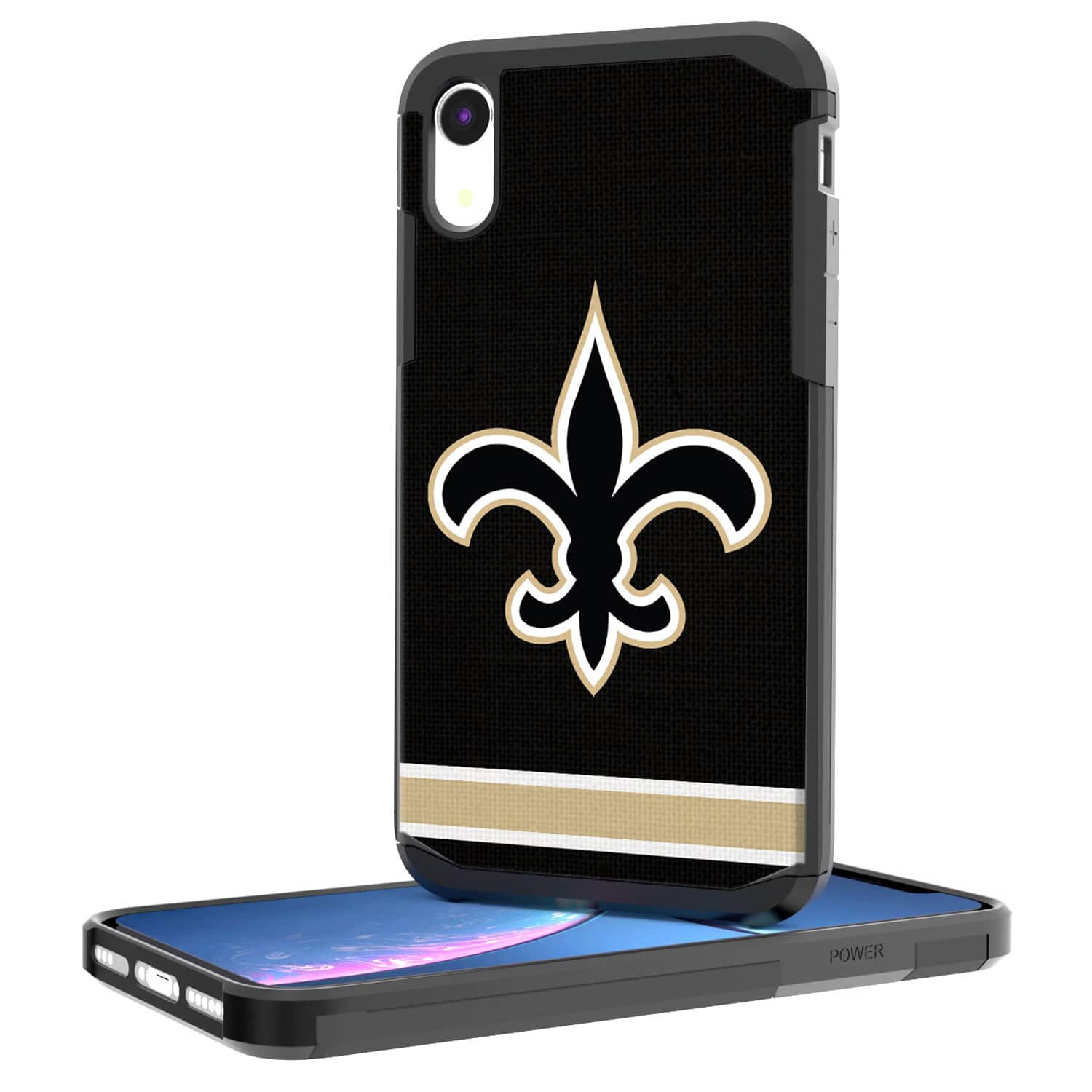 Keyscaper - NFL - New Orleans Saints iPhone Rugged Stripe Design Case - 16 Pro - Multicolor