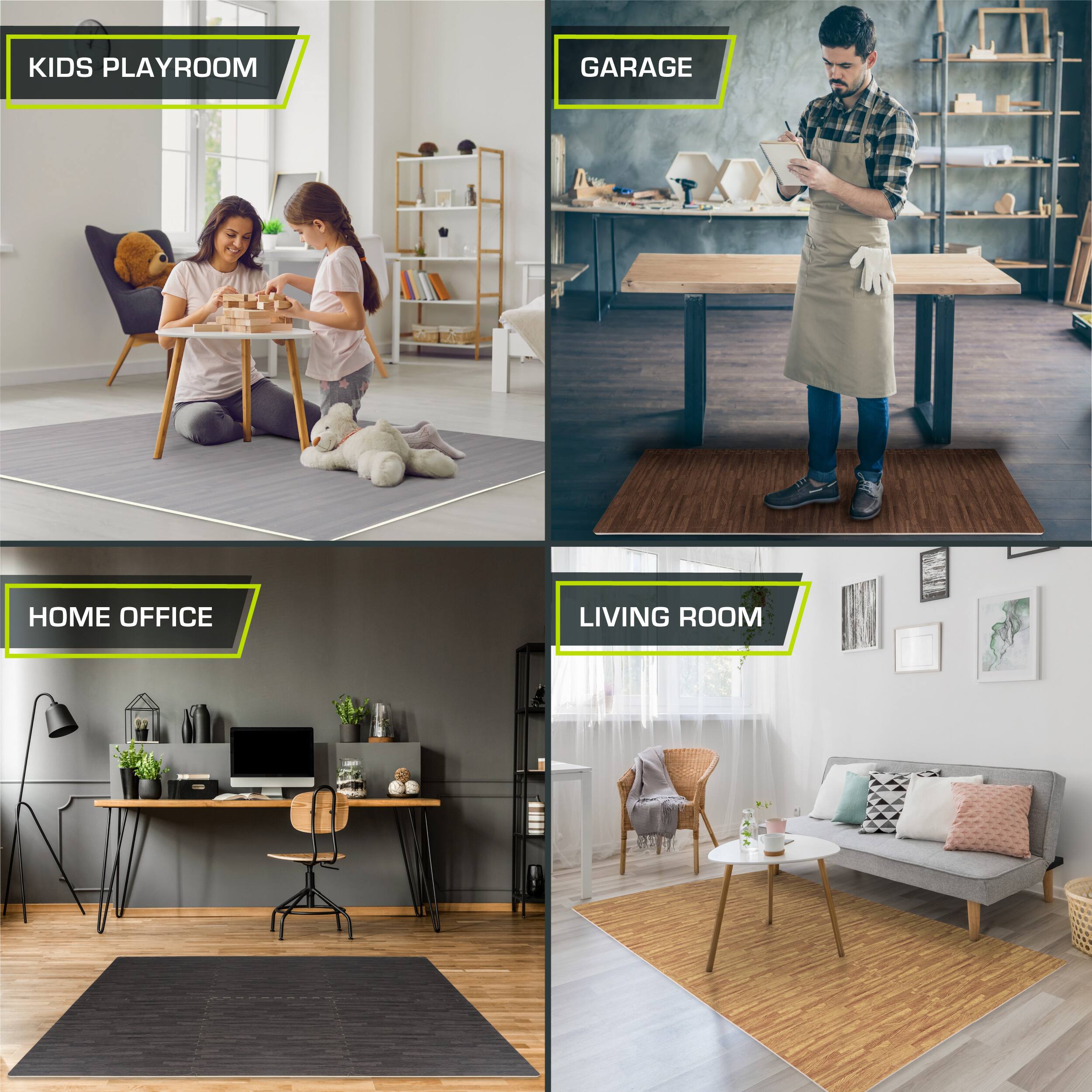 KIDS PLAYROOM, GARAGE, HOME OFFICE, LIVING ROOM