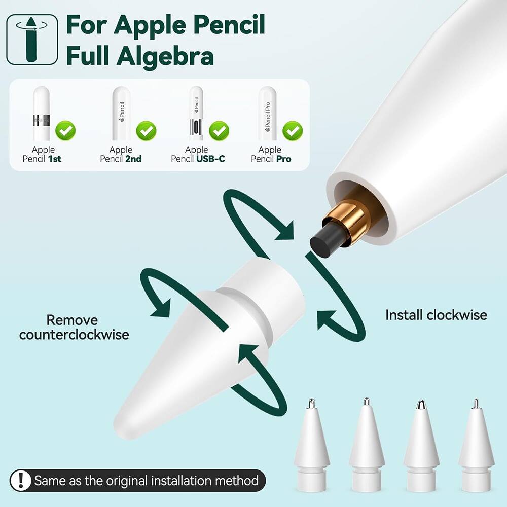 RTMB - 4 Styles, 4 Options, Metal Durable Nibs Accessories for Apple Pencil Pro - A5-4Pack set-3