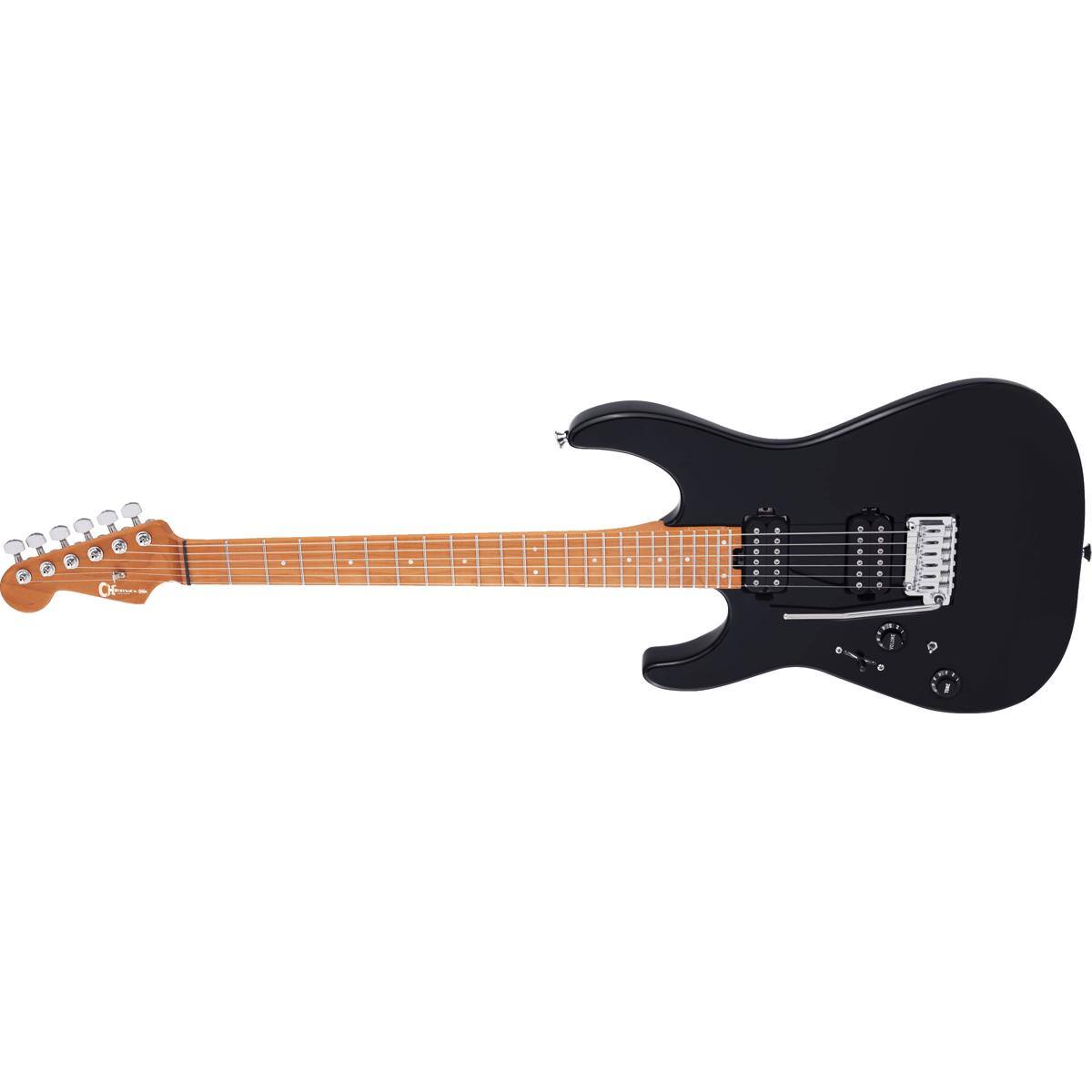 Alt View 3. Charvel - Charvel Pro-Mod DK24 HSH 2PT CM Electric Guitar - Gloss Black, Left-Handed.