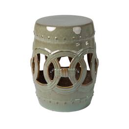 Patio Sense - Medallion Ceramic Outdoor Garden Stool