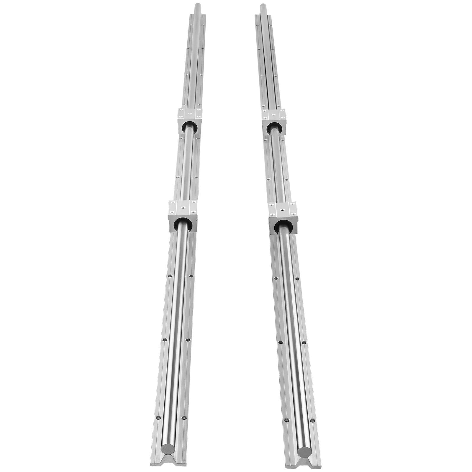 Alt View 5. VEVOR - Linear Motion Set, SBR20 1500mm, Comes with Two 59 in/1500 mm SBR20 Rails & Four SBR20UU Blocks, Ideal for DIY CNC - Silver.