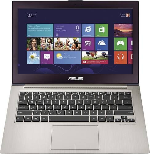 Front Standard. Asus - 13.3" Laptop - 4GB Memory - 500GB Hard Drive - Radiant Silver.