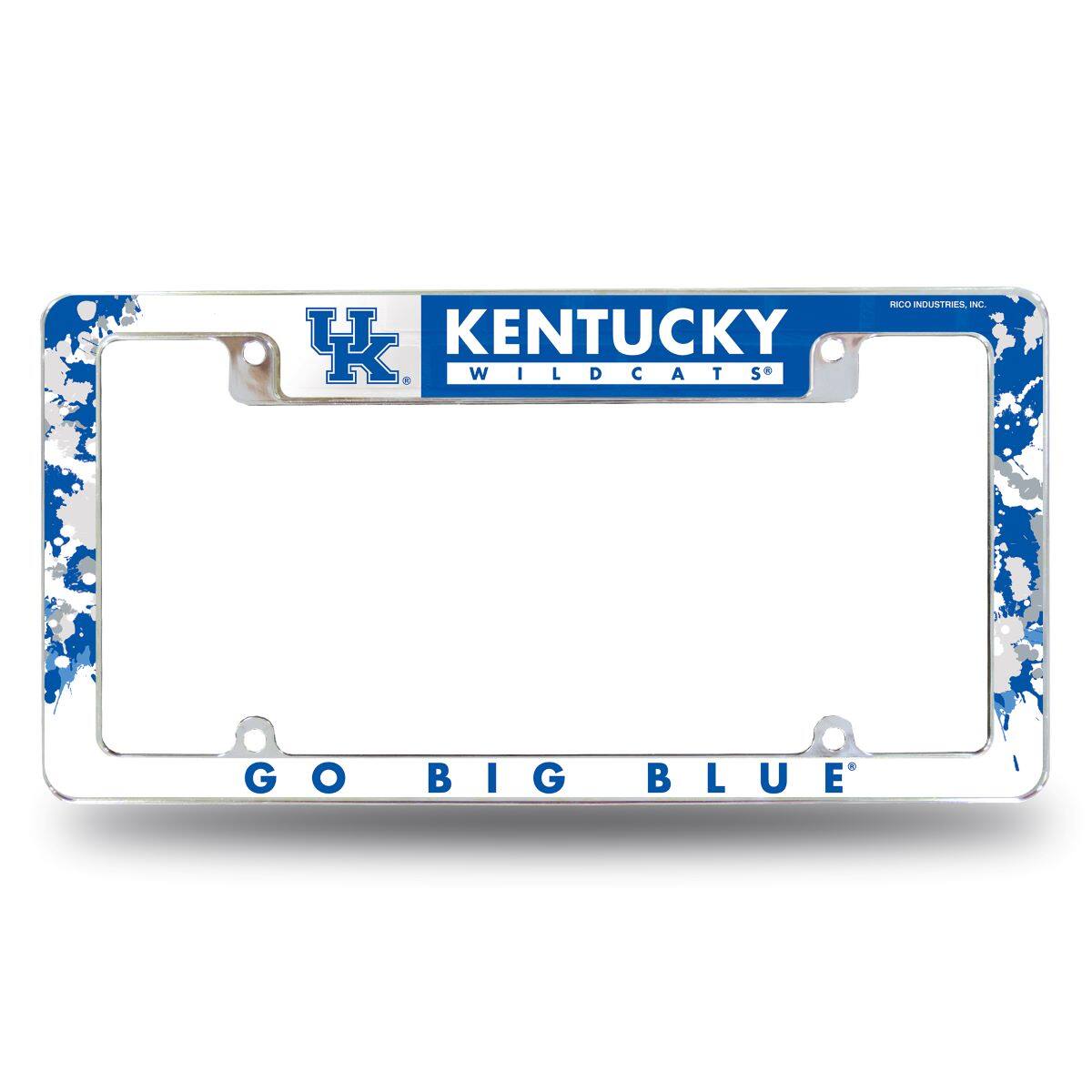 Kentucky Wildcats Chrome Metal License Plate Frame with Bold Full Frame Design