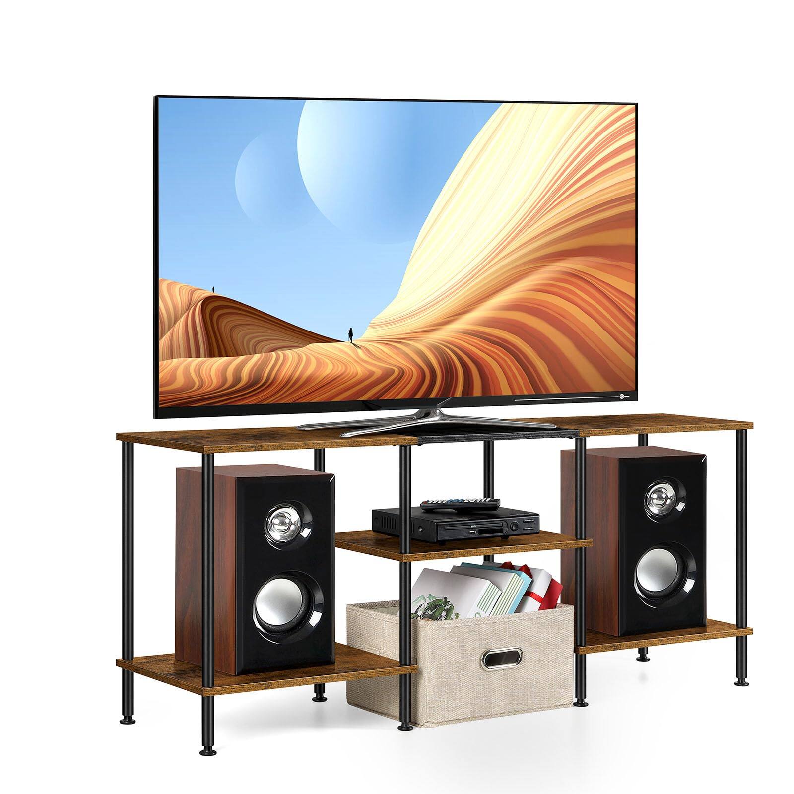 Alt View 4. Hirose Alice - 50 Inch Tv Stand For Bedroom Rustic Brown Entertainment Center With Storage 3 Tier Table Living Room Console 4... - White.