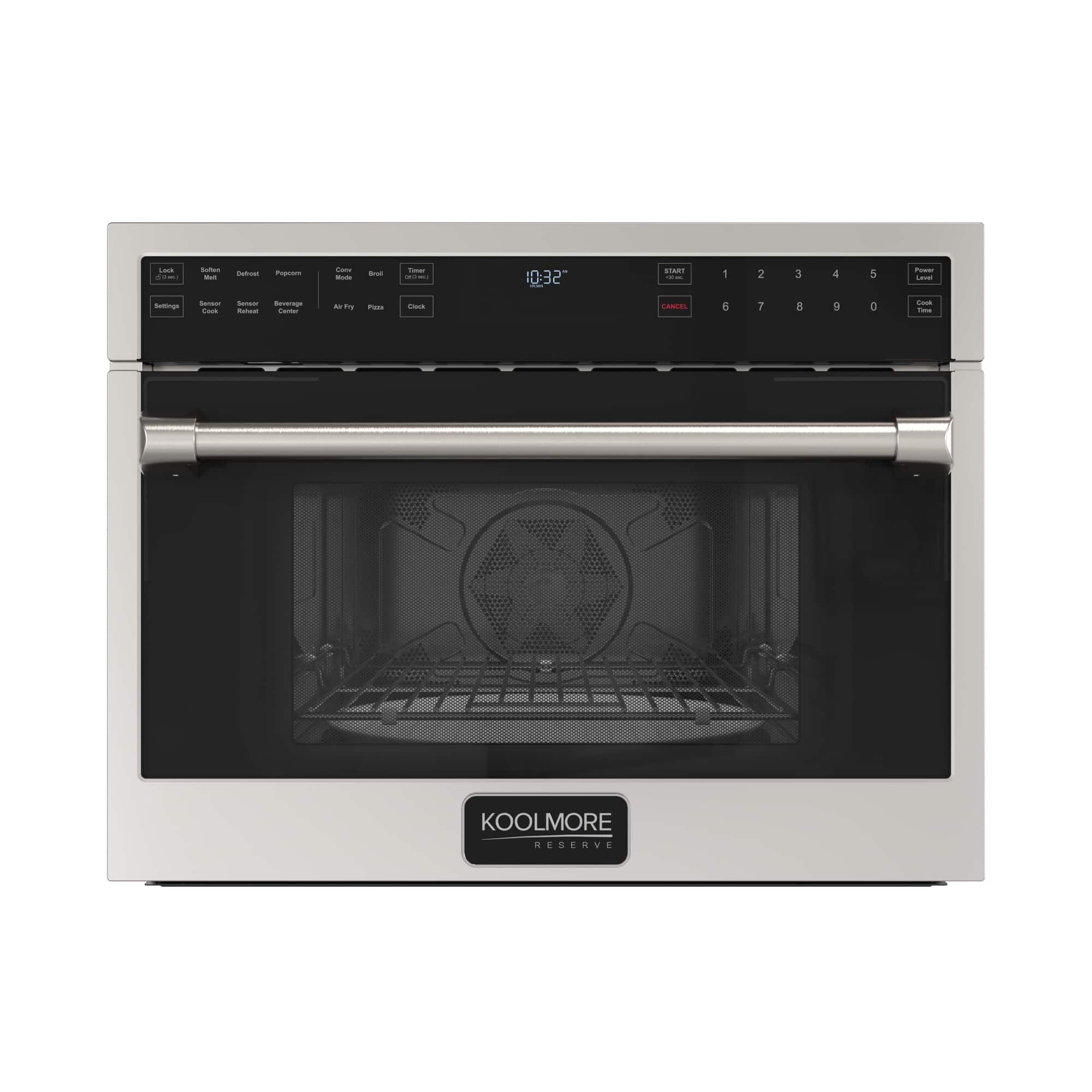 Koolmore - Reserve 24 in. Built-In Microwave Convection Oven with Air Fry, 3-in-1 Combo, Sensor Cook, Soft-Close Door, 1.6 cu. ft - Stainless-Steel