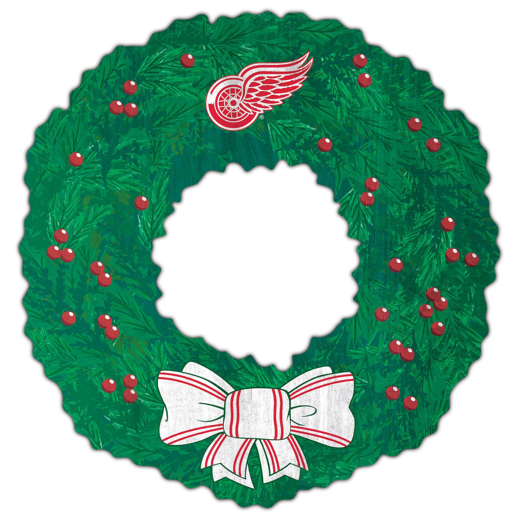 Front. Fan Creations - Detroit Red Wings 16'' Team Wreath Sign - Green.