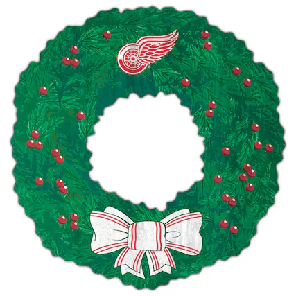 Front. Fan Creations - Detroit Red Wings 16'' Team Wreath Sign - Green.