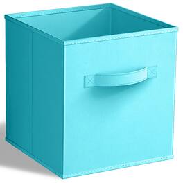 Sorbus - Fabric Storage Cube, 1 Foldable Storage Bin for Organizing Pantry, Cubbies, Toy Box, Clothes & Closet Storage - Aqua