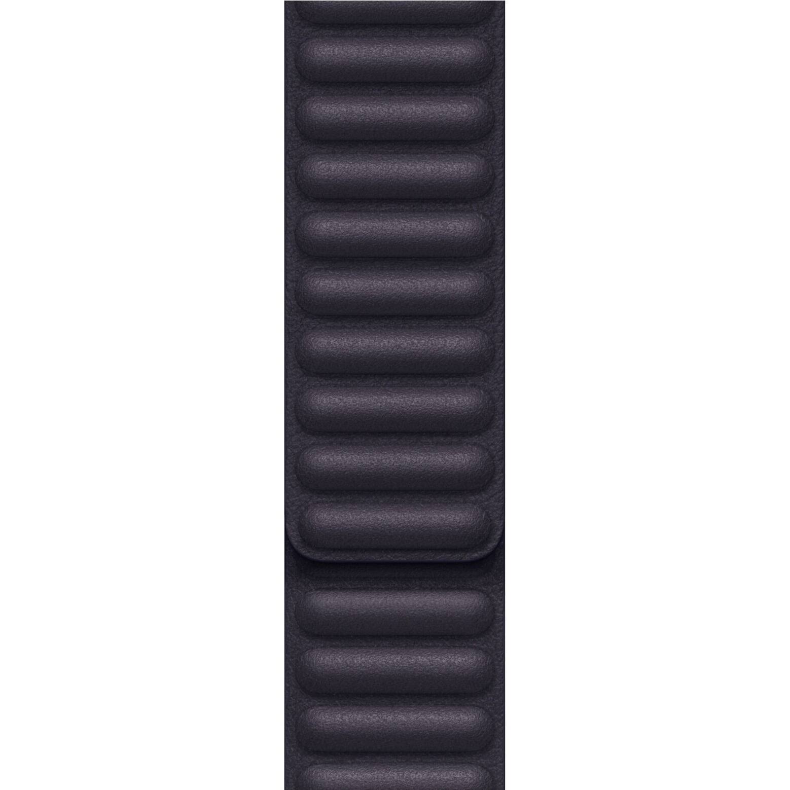 Back. Apple - Apple Watch Band - Leather Link (41mm) - Ink - M/L - Beige.