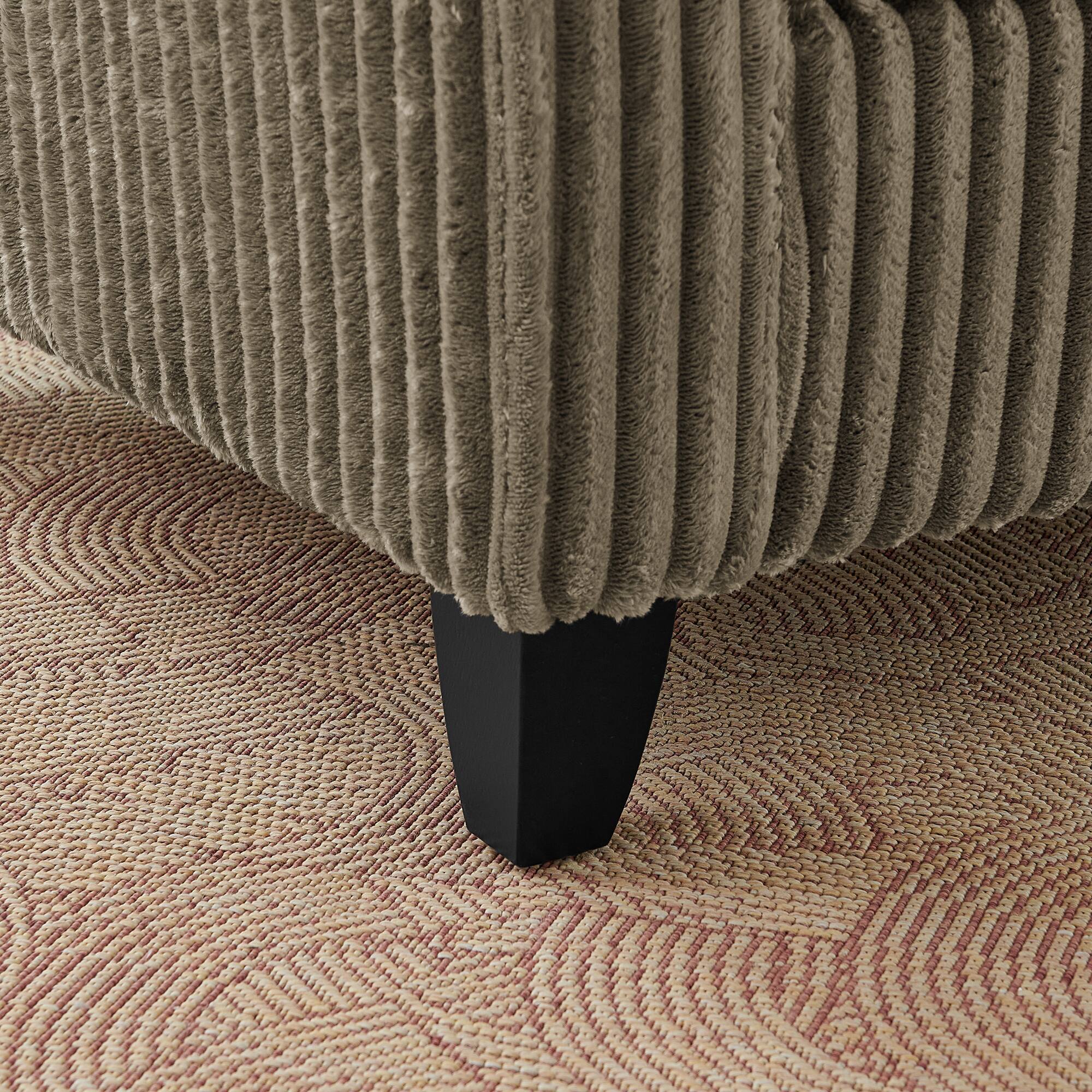 Alt View 4. Trinkets Crazed - Wide Accent Armchair with Pillows,Corduroy Oversized Single Sofa, Chair and a Half with Wide Armrest for Living Room - Brown.