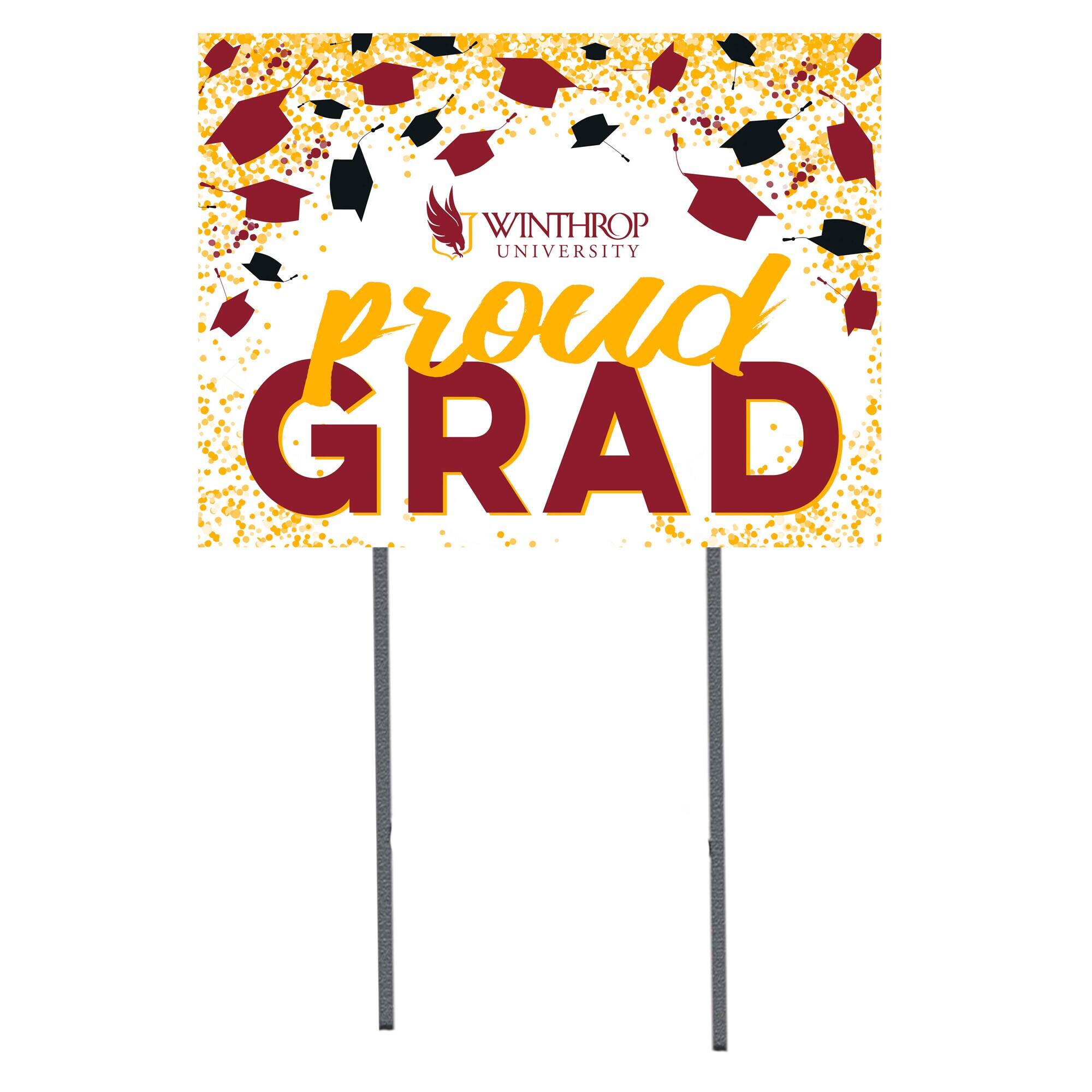 Winthrop Eagles 18" x 24" Proud Grad Yard Sign