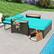 Alt View 1. Costway - Patio Rattan Daybed Set with Cushioned Loveseat & Storage Ottoman for Porch - Turquoise.