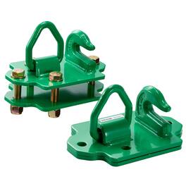 VEVOR - 3/8" Tractor Bucket Hooks with Tie Down Ring, Grade 70 Forged Steel 2 Pack Bolt-On Grab Hook with Back Plates Work Well - Green