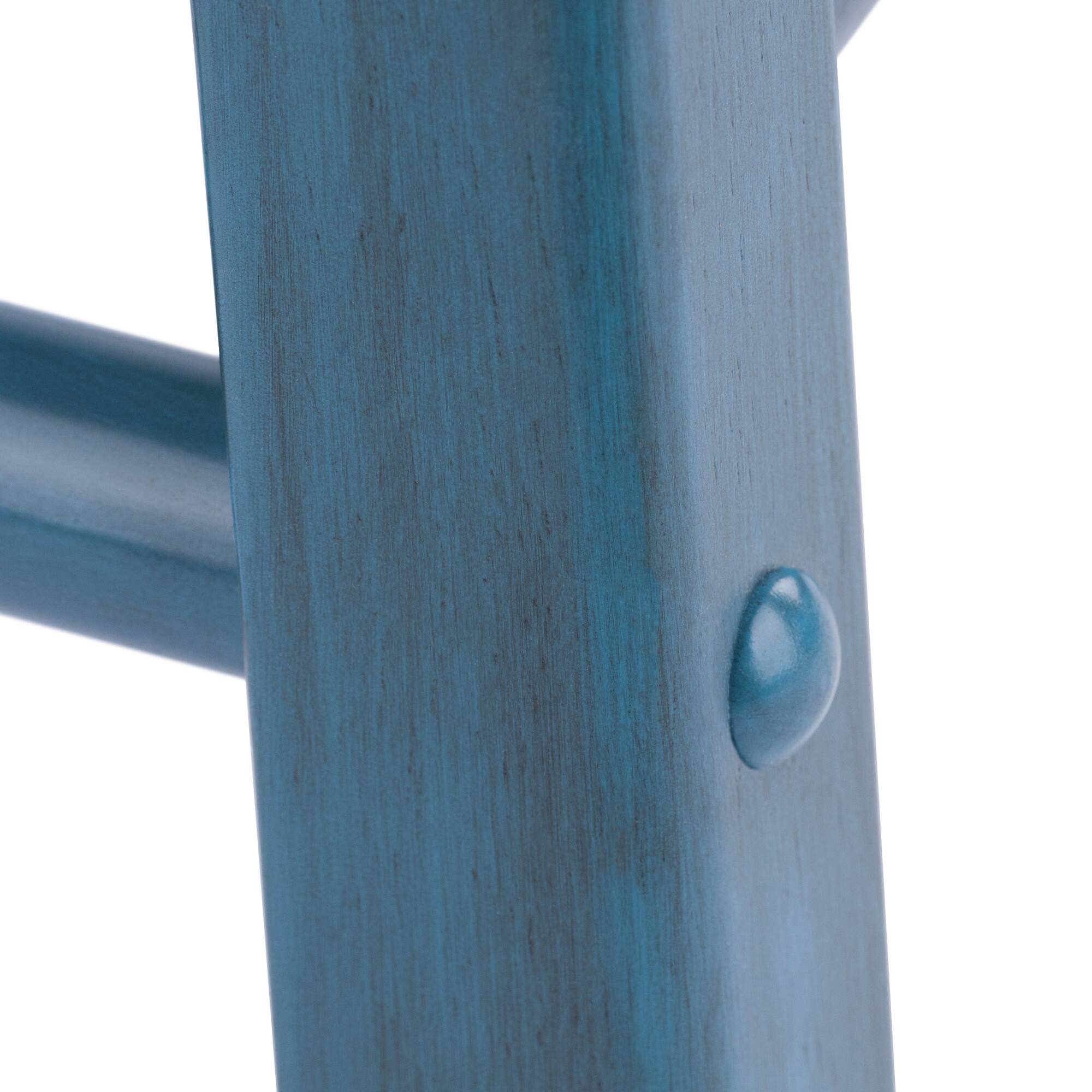 Alt View 5. Winsome Wood - Element 2-Pc Dining Stool Set, Rustic Teal & Walnut - Walnut/Rustic Teal.