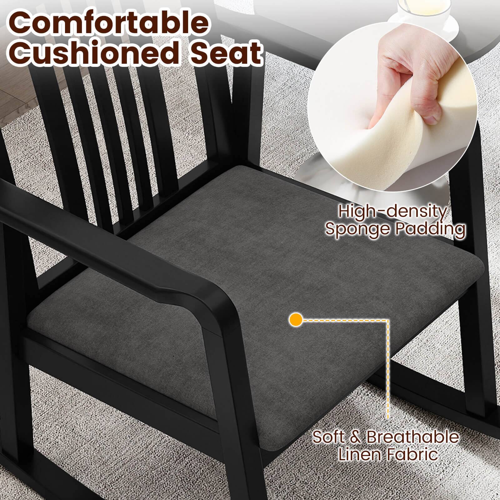Comfortable Cushioned Seat  
High-density Sponge Padding  
Soft & Breathable Linen Fabric