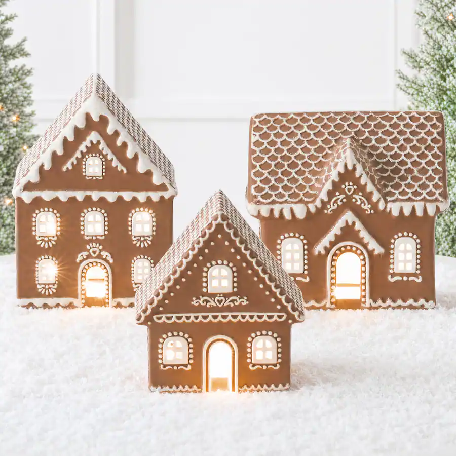 Beast Choice Best Choice Products Ceramic Gingerbread House Lighted Christmas Decor ...