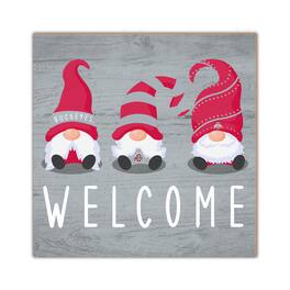 Fan Creations - Ohio State Buckeyes 10'' x 10'' Welcome Gnomes Sign - Multicolor