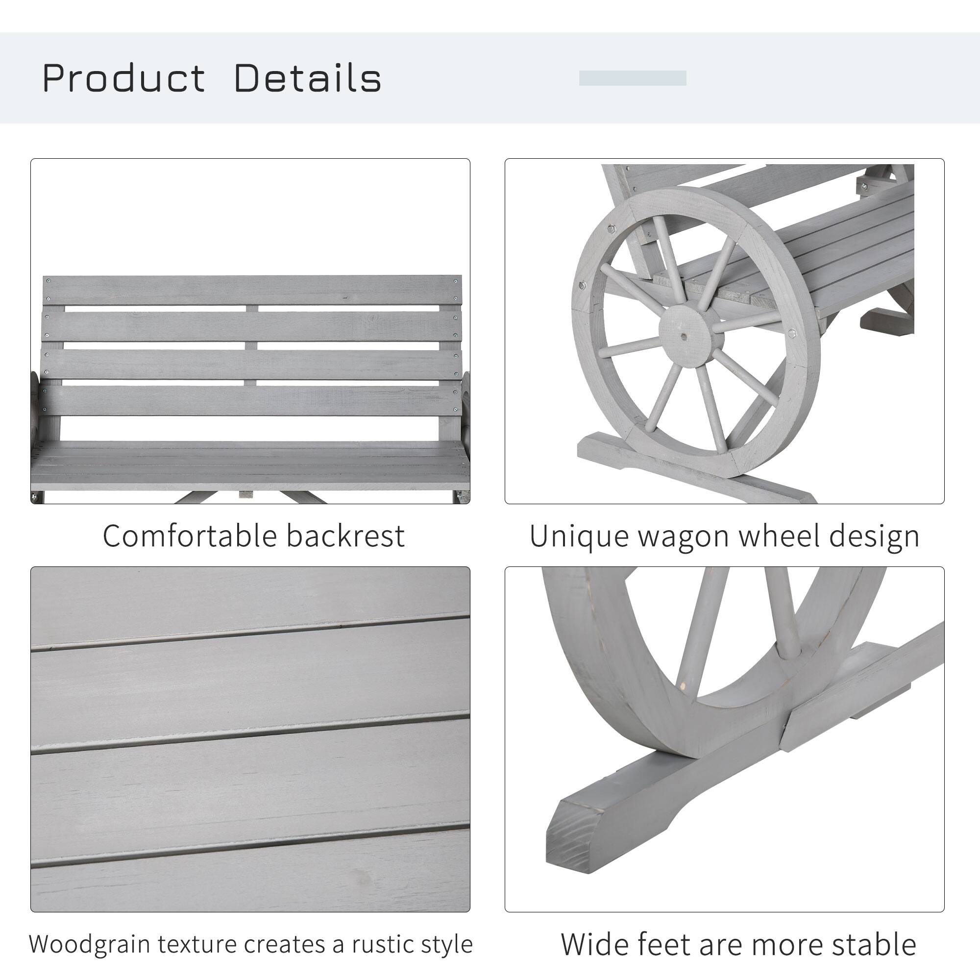 Product Details

Comfortable backrest

Unique wagon wheel design

Woodgrain texture creates a rustic style

Wide feet are more stable
