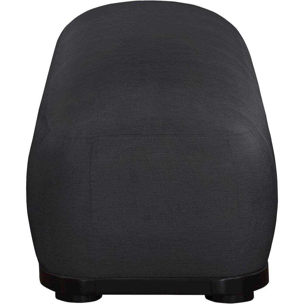 Alt View 3. Meridian Furniture - Calum Black Chenille Fabric Bench - Black.