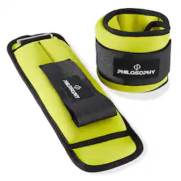 Philosophy Gym - Ankle/Wrist Weights Set for Training and Fitness - Yellow