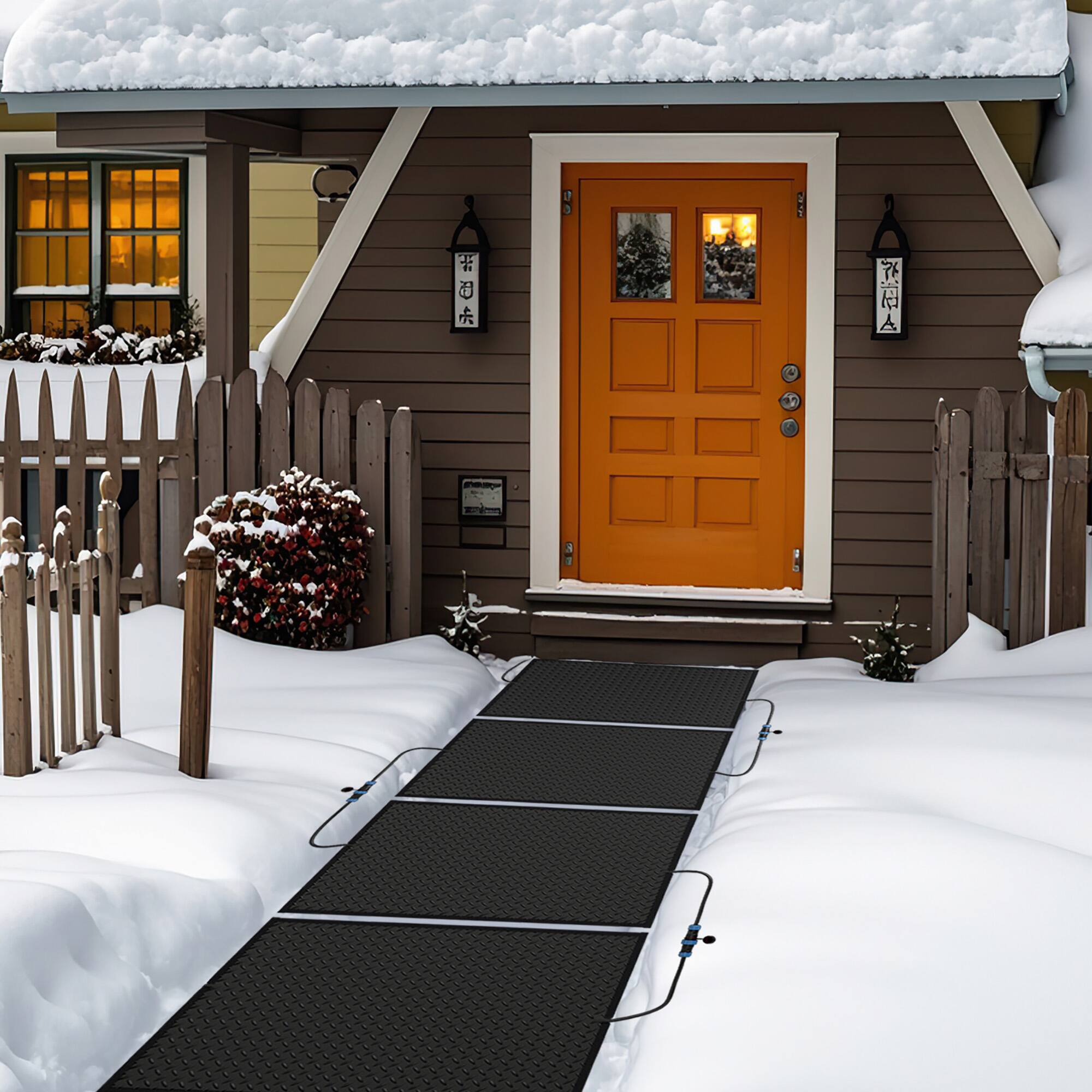 Alt View 3. Gymax - Gymax 20'' x 30'' Heated Snow Melting Mat w/ 3 in/h Speed Non-Slip Rubber for Walkway - Black.