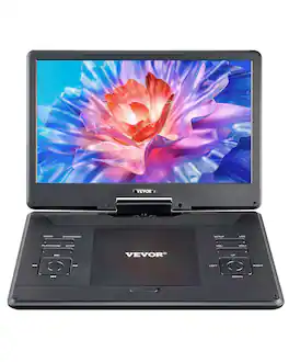 VEVOR - Portable DVD Player, 14 inch HD Swivel Display Screen, 4.5-5 Hours Built-in Rechargeable Battery - Black