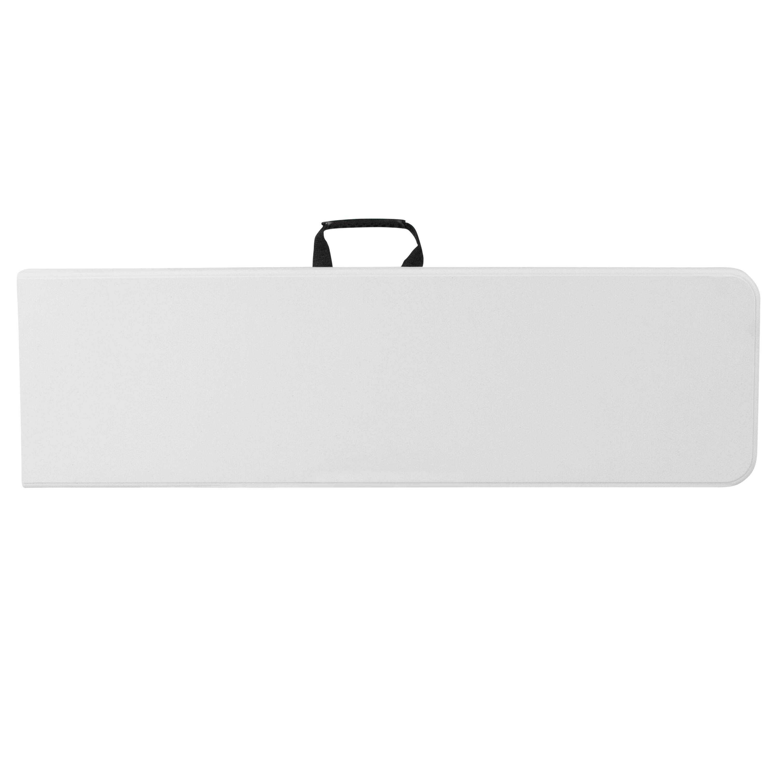 Alt View 7. Emma + Oliver - 10.25''W x 71''L Bi-Fold Plastic Bench with Carrying Handle - Granite White.