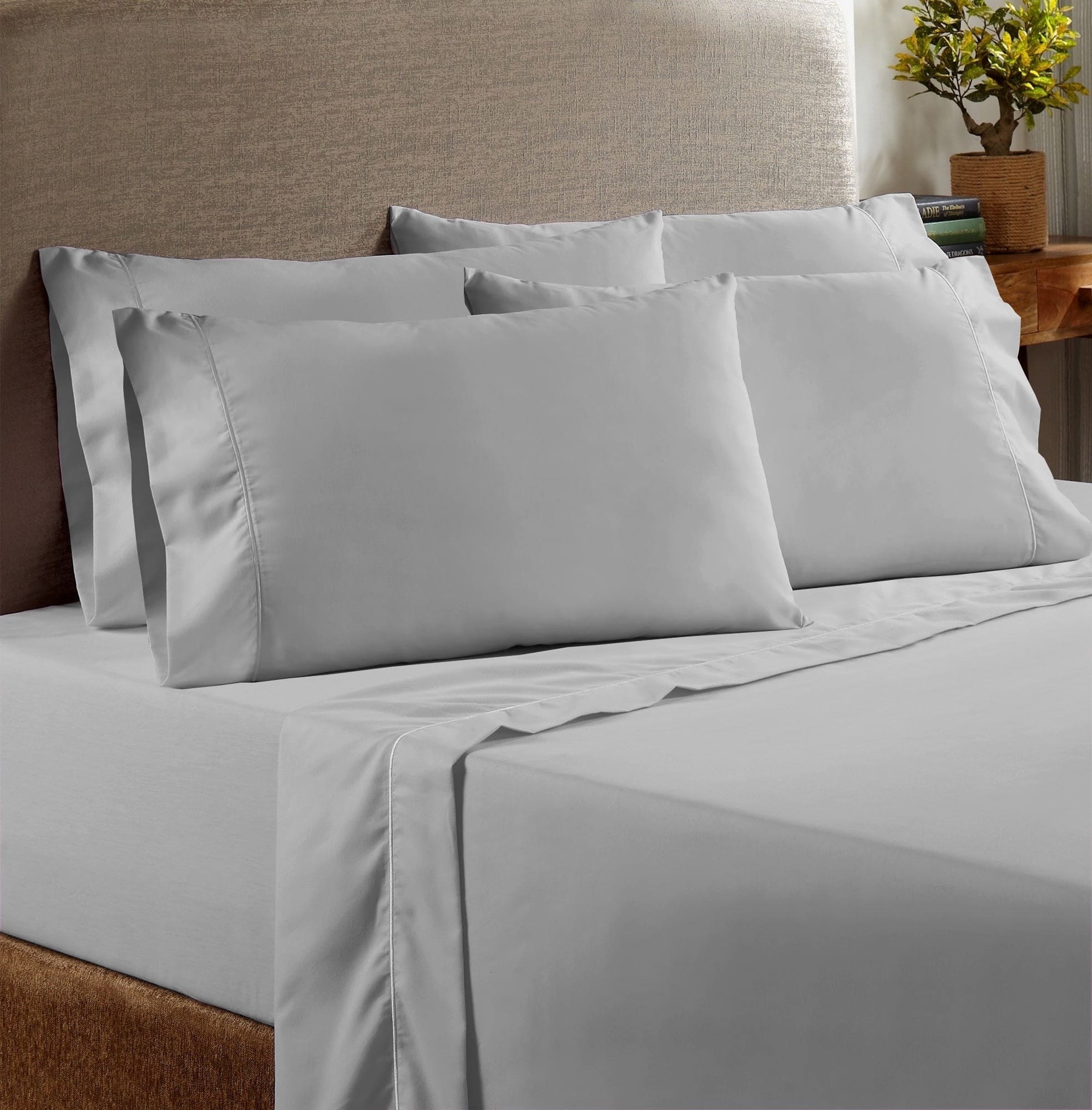 Bibb Home - 1000TC Egyptian Cotton Rich 6-Piece Sheet Set - Silver price history on PriceWatchPro