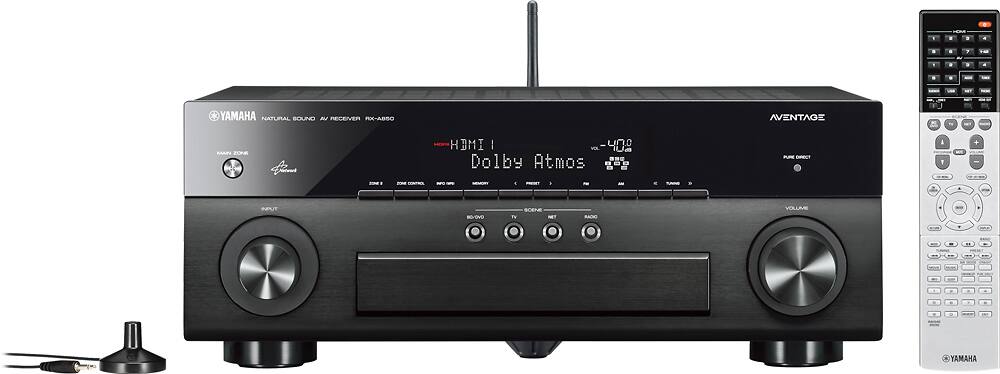 Front. Yamaha - AVENTAGE 770W 7.2-Ch. Network-Ready 4K Ultra HD and 3D Pass-Through A/V Home Theater Receiver - Black.