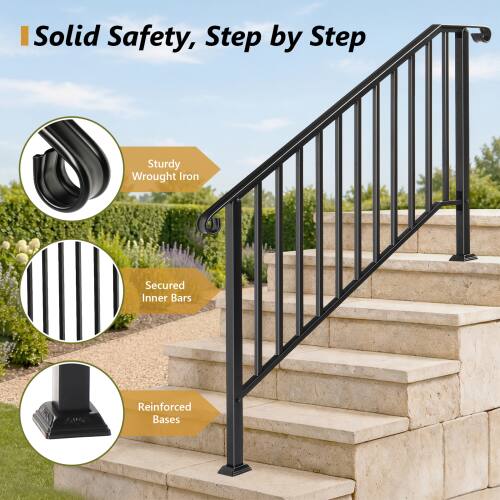 Solid Safety, Step by Step

- Sturdy Wrought Iron
- Secured Inner Bars
- Reinforced Bases
